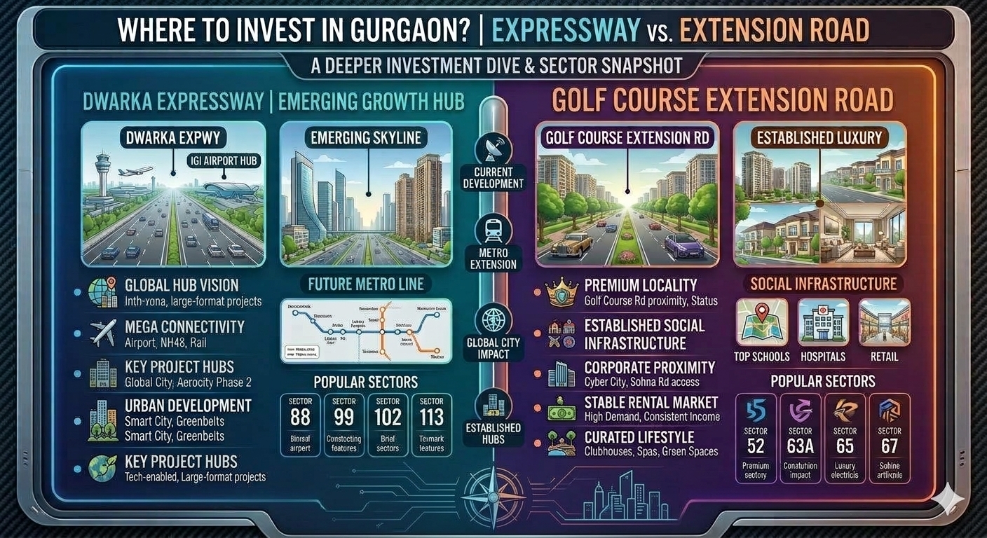 Dwarka Expressway vs Golf Course Extension Road: Where to Invest in Gurgaon? dwarka-expressway-vs-golf-course-extension-road-where-to-invest-in-gurgaon